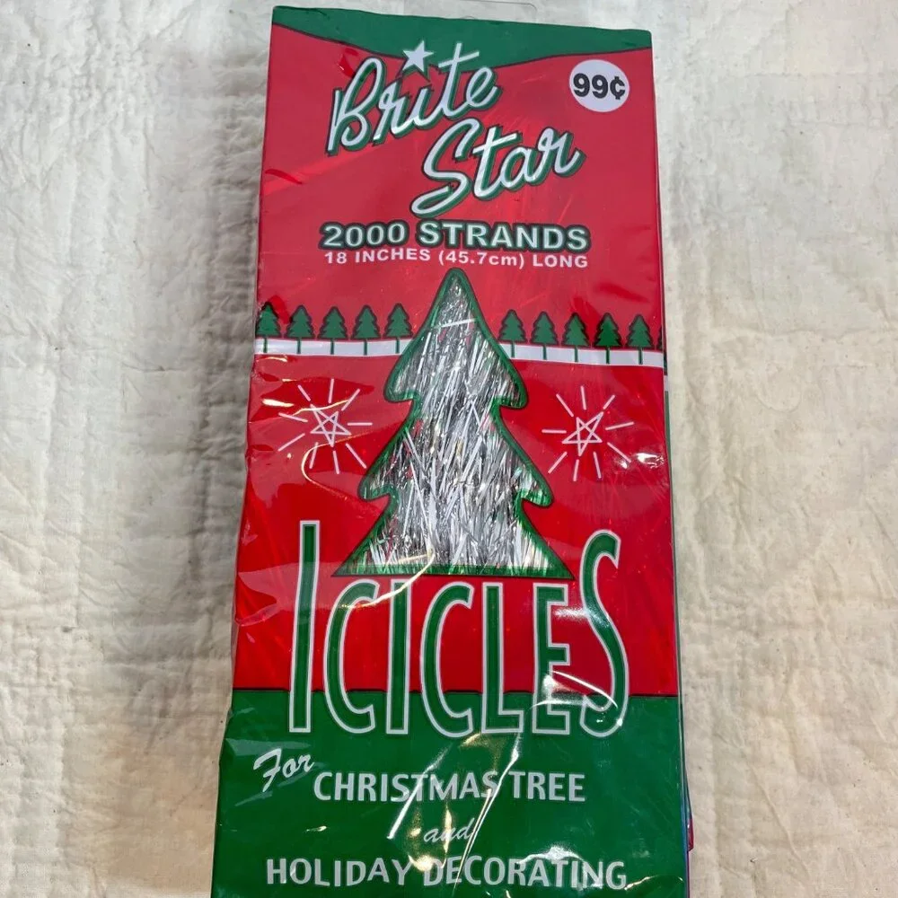 Brite Star Icicles For Christmas Tree & Holiday Decorating - 4 Packs Red/Green 1
